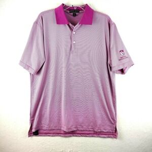 Peter Millar Mens Summer Comfort Medium Golf Golfer Rugby Polo‎ Stripe Size M